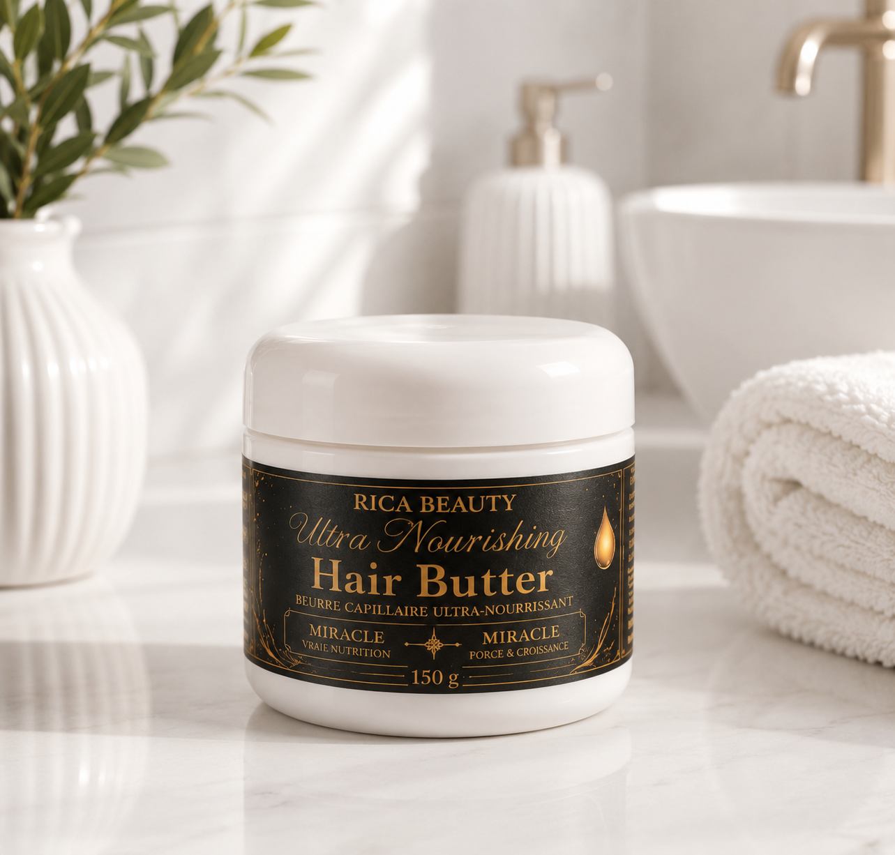 Beurre Capillaire Naturel Infusé d’Huiles (150 g)